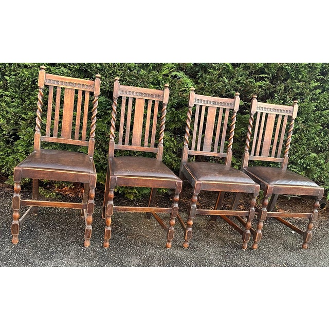 Antique Wooden Dining Set, Set of 5 For Sale - Image 16 of 18