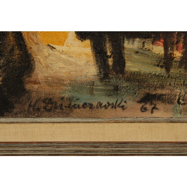 Mid 20th C. European Market Scene Original Painting, Signed For Sale - Image 9 of 13