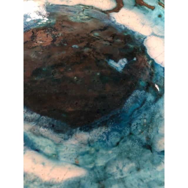 Mid-Century Modern Mid 20th Century Ted DeGrazia Tucson Ceramic Turquoise Glaze Plate For Sale - Image 3 of 10