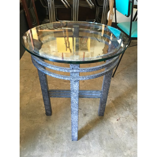 An exceptional postmodern studio table showcasing a highly sculptural silhouette and an extraordinary hand-applied painted...