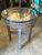 An exceptional postmodern studio table showcasing a highly sculptural silhouette and an extraordinary hand-applied painted...