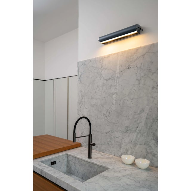 Metal Charlotte Perriand 'Applique Cylindrique Petite' Wall Lamp in Anthracite For Sale - Image 7 of 13