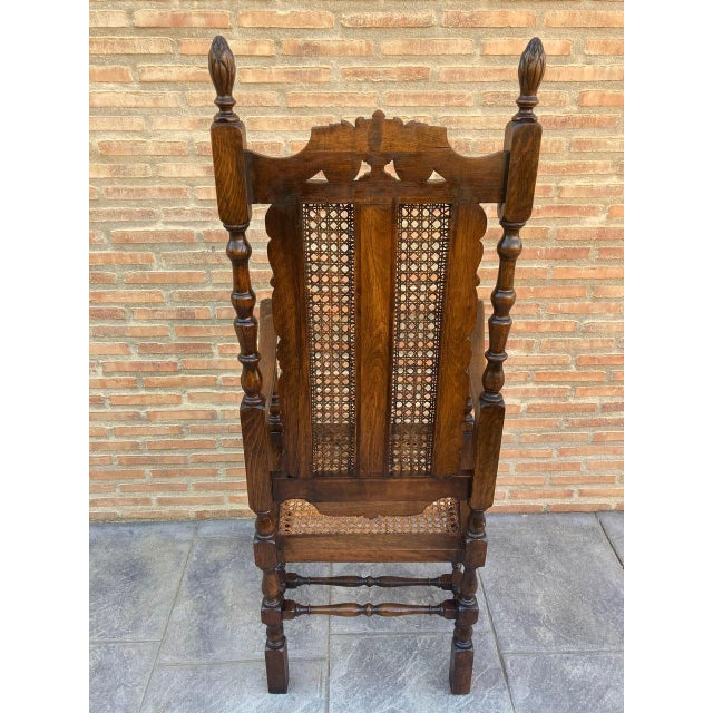 Early 20th Century Louis XVI Style French Carved Walnut Armchair with Reed Seat For Sale - Image 17 of 18