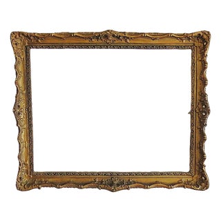 Antique Victorian Gilt Wood & Gesso Picture Frame Fits 22 1/4" X 28 1/4" Rabbet Opening For Sale