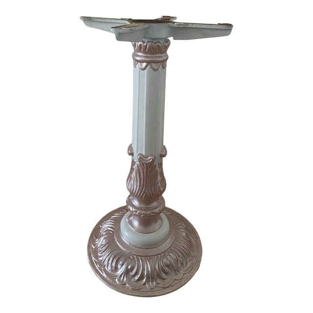 Vintage Hand Painted Cast Iron Bistro Table Base For Sale