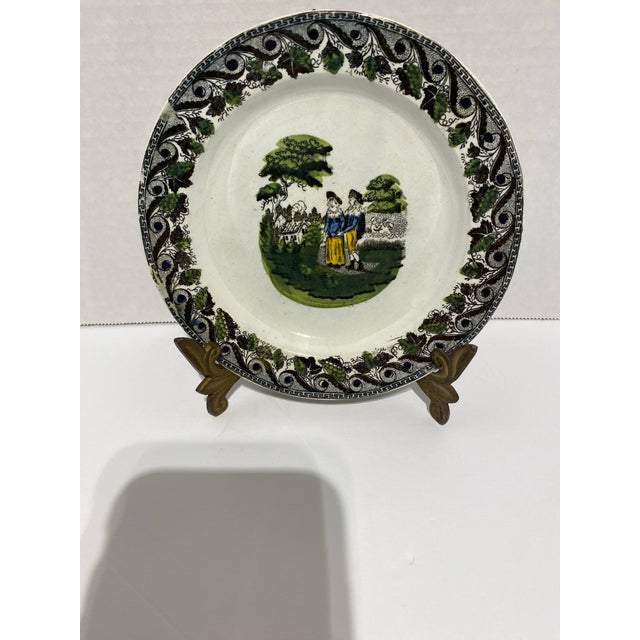 Antique White Set of 4 Antique French Creil Et Montereau Attributed Small Plates For Sale - Image 8 of 11