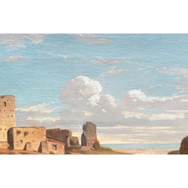 Unknown, Paethus Paestum, 1800s, Oil on Canvas For Sale - Image 4 of 8