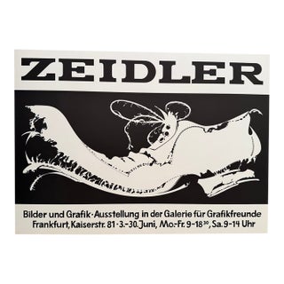 Hans Joachim Zeidler (Born 1935), Galerie Für Graphikfreunde Frankfurt, Exhibition Poster, Printed in German For Sale