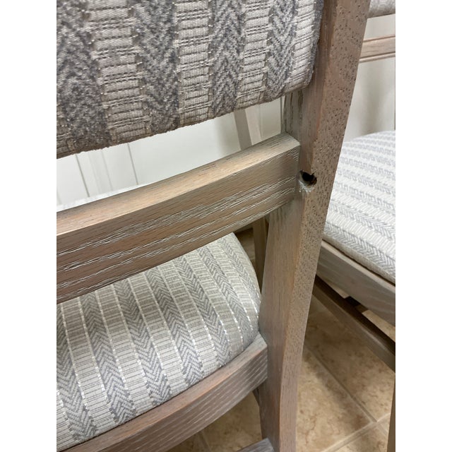 1940s Custom Refinished Cerused Solid Oak Mid-Century Transitional Dining Chairs - Set of 6 For Sale - Image 12 of 13