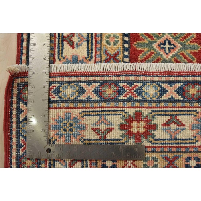 Kazak Runner 2’8” X 6’2” Red Wool Tribal Hand-Knotted Oriental Rug For Sale - Image 10 of 10