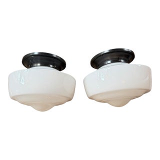 Vintage Large Flushmount Lights - a Pair For Sale