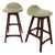 Eric Buck Bar Stools Teak Upholstered for o.d. Mobler Denmark For Sale