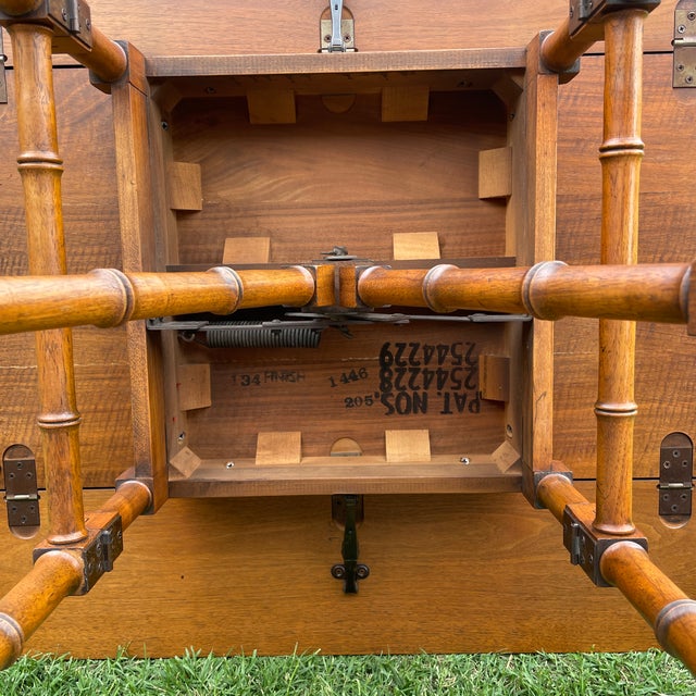 Faux Bamboo Drop Leaf Coffee & Game Table For Sale - Image 10 of 10