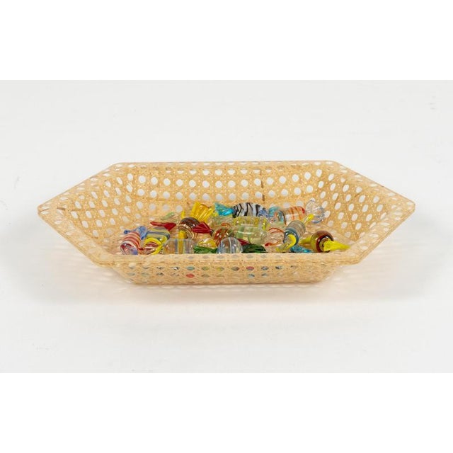 Vide-Poche in Acrylic Glass and Rattan from Christian Dior, 1970s For Sale - Image 9 of 12