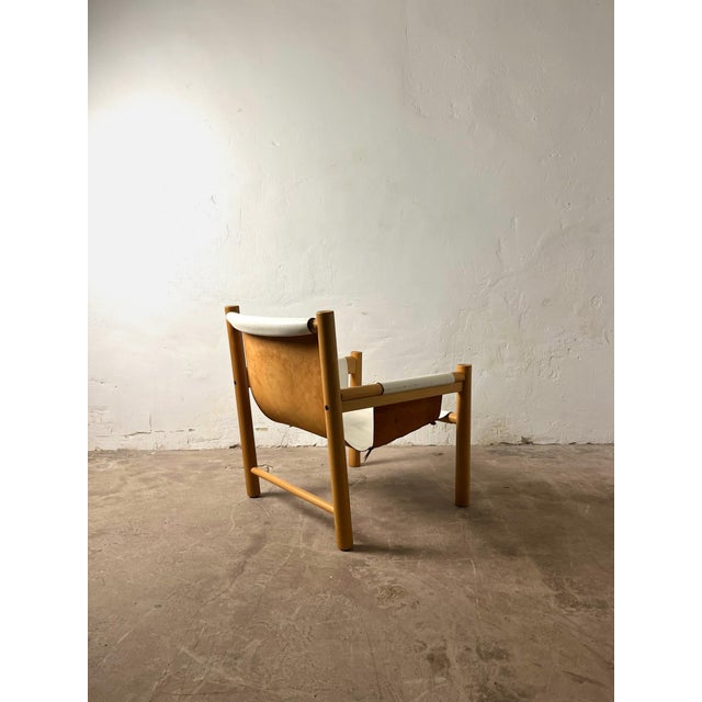 Safari Armchair in White Leather by Ibisco, Italian, 1970s For Sale - Image 3 of 16