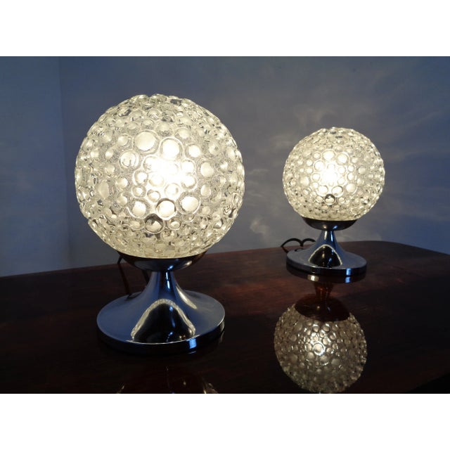 1970s Glass Bubble Table Lamps, 1970s, Set of 2 For Sale - Image 5 of 14