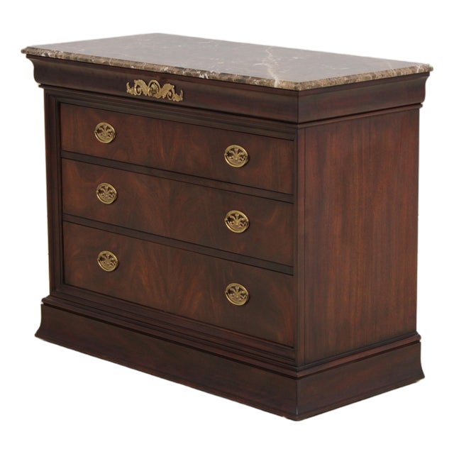 Henkel Harris Model 191 Marble Top Mahogany Chest For Sale