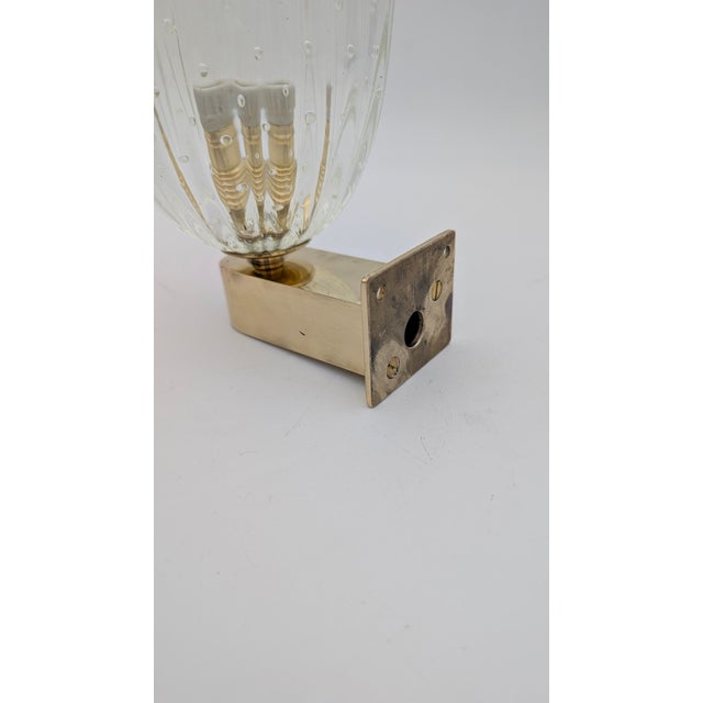 Murano Glass and Brass Wall Lights from Barovier&Toso, 1950s, Set of 2 For Sale - Image 6 of 10