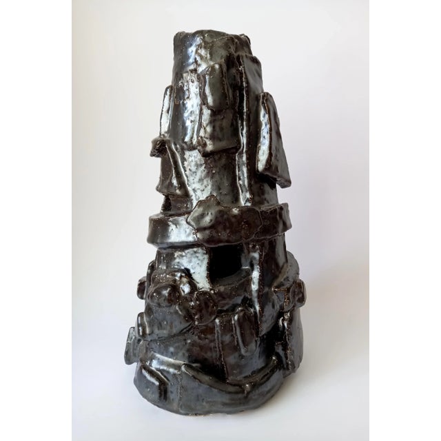 Ceramic Contemporary Modernist Ceramic Sculpture Vase 'Babel' by Diane Grant For Sale - Image 7 of 9
