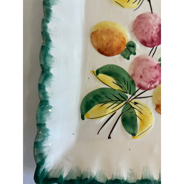 Vintage NSP Italy Hand-Painted Fruit Motif Square Plate For Sale - Image 11 of 11
