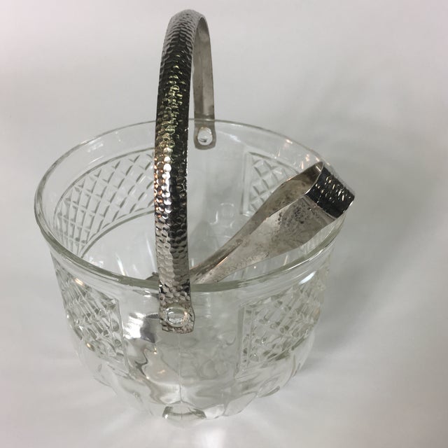1960s Patterned Glass Ice Bucket & Tongs A Pair Chairish