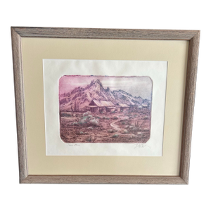 Roy Purcell Signed Artist Proof Etching Times Mine Colorado Western