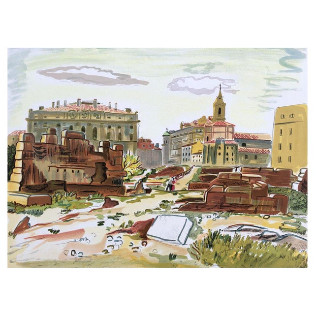 Yves Brayer, The Excavations of Massalia: The Dust of Time, 20th Century, Lithograph For Sale