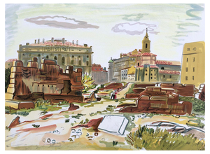 Yves Brayer, The Excavations of Massalia: The Dust of Time, 20th Century, Lithograph