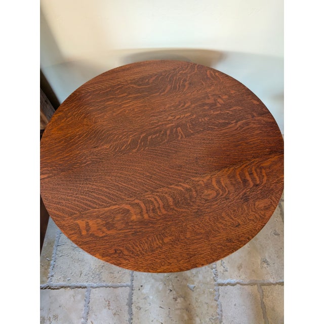 Arts & Crafts 1990s Mission Style Lamp Table For Sale - Image 3 of 6