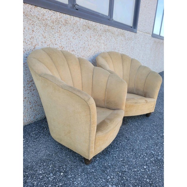 Beige Mid-Century Modern Shell Chairs, 1950s, Set of 2 For Sale - Image 8 of 14