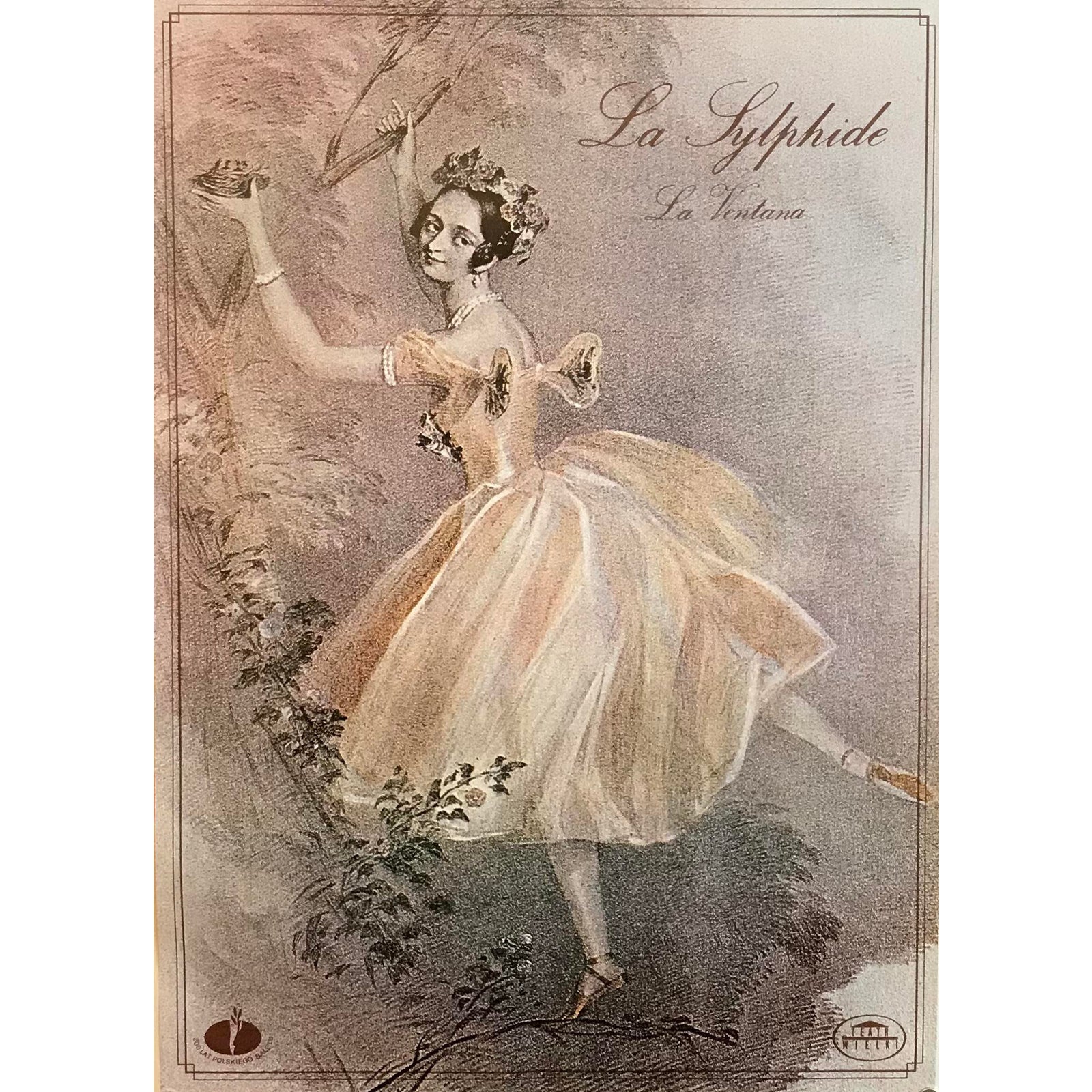 Vintage Ballet Poster, 1984 La Sylphide, Polish National Ballet Company