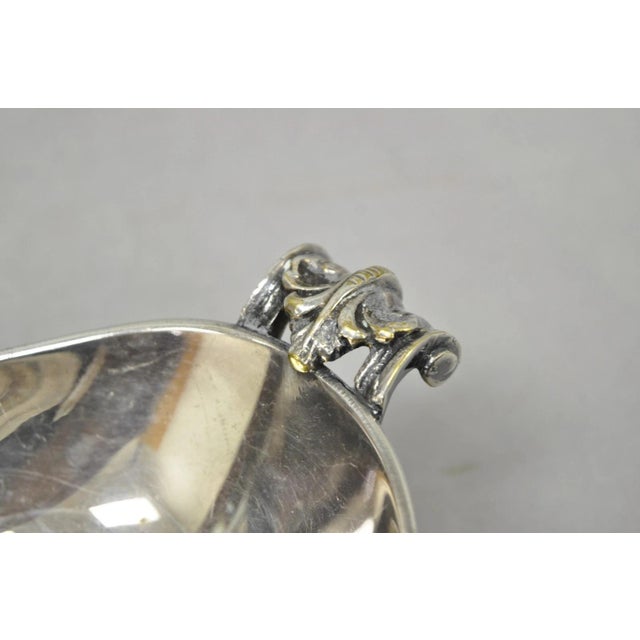 Vintage Regency Style Italian Arg 1000 Silver Plated Compote Fruit Bowl W/ Faces For Sale - Image 9 of 18