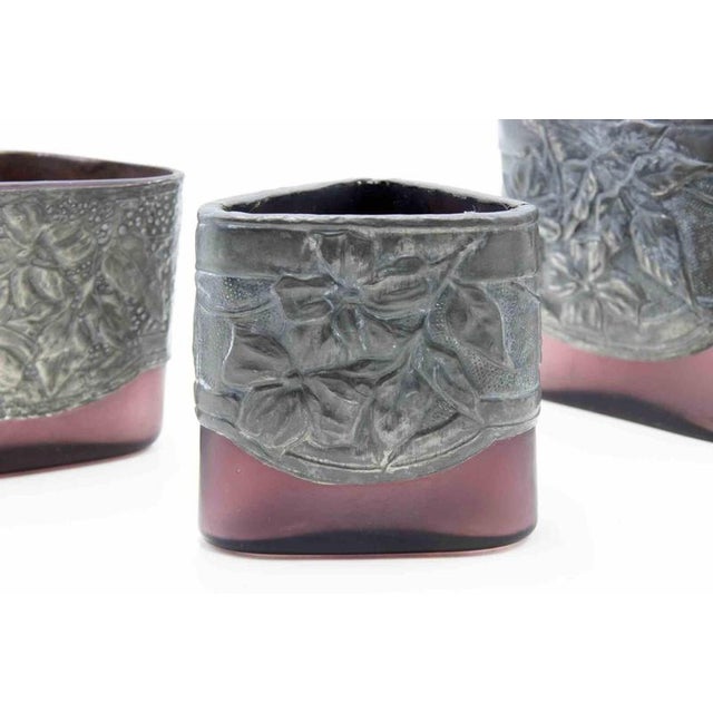 Metal Art Nouveau Pewter Vases, Italy, Early 20th Century, Set of 5 For Sale - Image 7 of 12