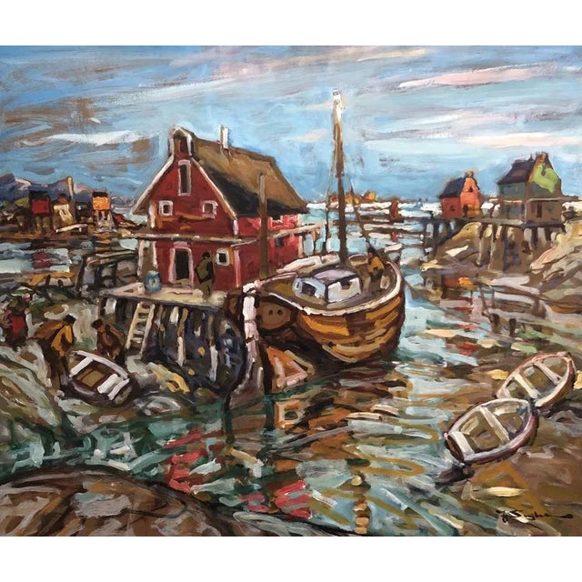 Julius Seyler, Casa al Mare, Oil on Cardboard For Sale - Image 7 of 7