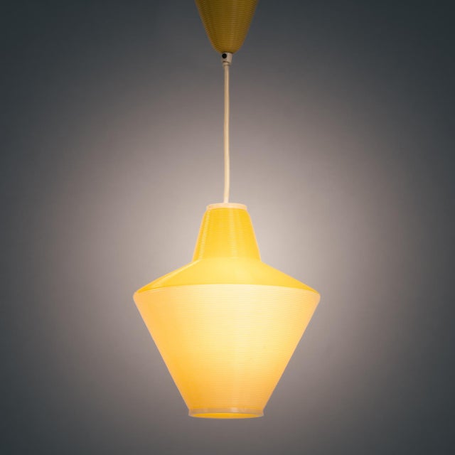 Yellow Cellulose Pendant Lamp by A.R.P and Rotaflex, 1970s For Sale - Image 10 of 10