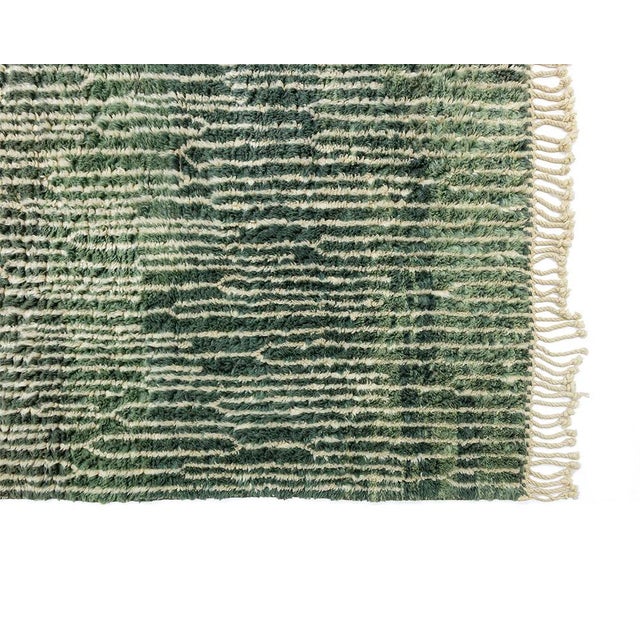 Textile Premium Hand-Knotted Moroccan Wool Rug | 11'1" X 8'10" | One of a Kind For Sale - Image 7 of 10