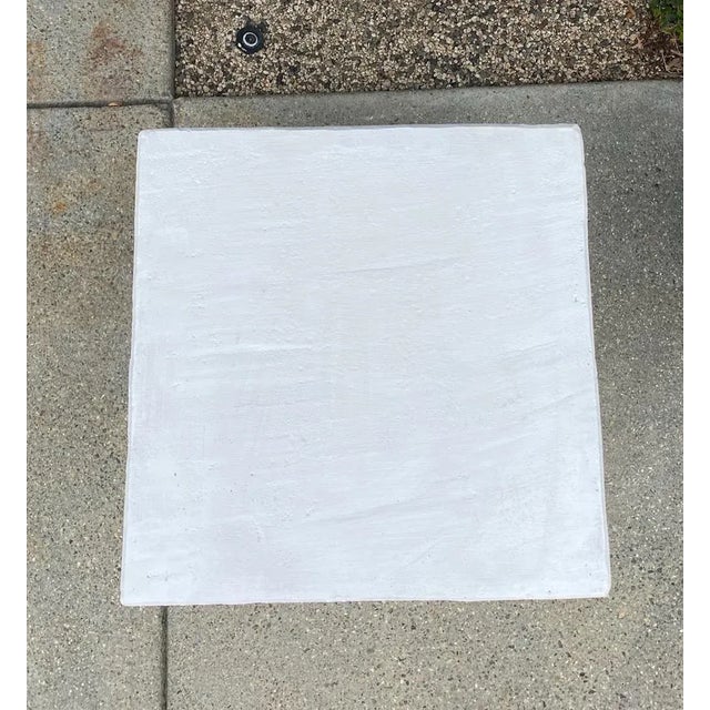 Vintage Angled Plaster Pedestal With Brass Inlay For Sale - Image 9 of 11