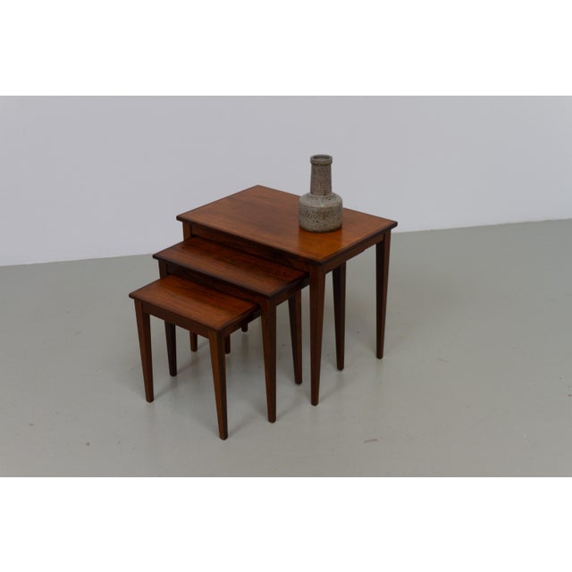Danish Modern Rosewood Nesting Tables, 1960s, Set of 3 For Sale - Image 9 of 17