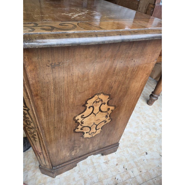 Antique Inlaid Walnut Chest of Drawers with Flap, 1800s For Sale - Image 11 of 16