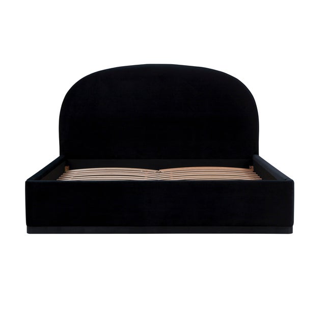 2020s Marlow Performance Velvet King Bed, Black For Sale - Image 5 of 11