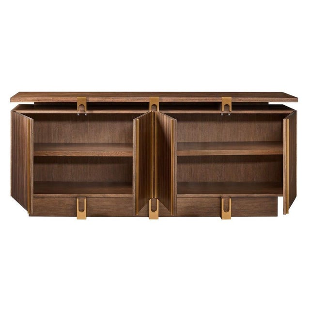 Contemporary Modern 4 Door Cabinet 80" For Sale - Image 3 of 7
