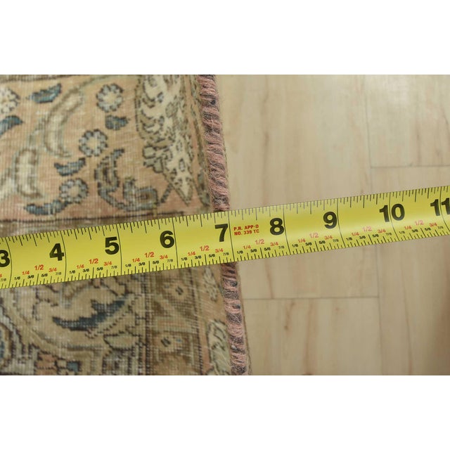 Tabriz Rug 7’9” X 10’8” Pink Wool Vintage Distressed Hand-Knotted Carpet For Sale - Image 13 of 15