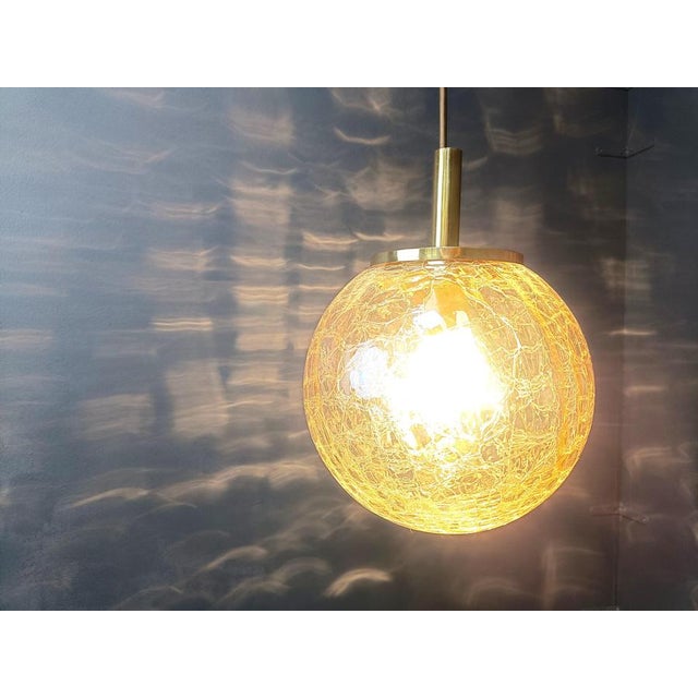Globe Pendant Light with Glass by Glashutte Limburg, 1960s For Sale - Image 3 of 11