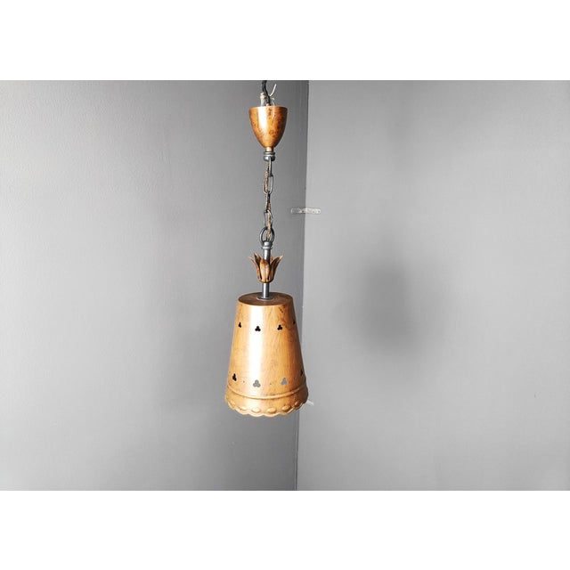 Brutalist Copper Pendant Light, 1970s For Sale - Image 6 of 10