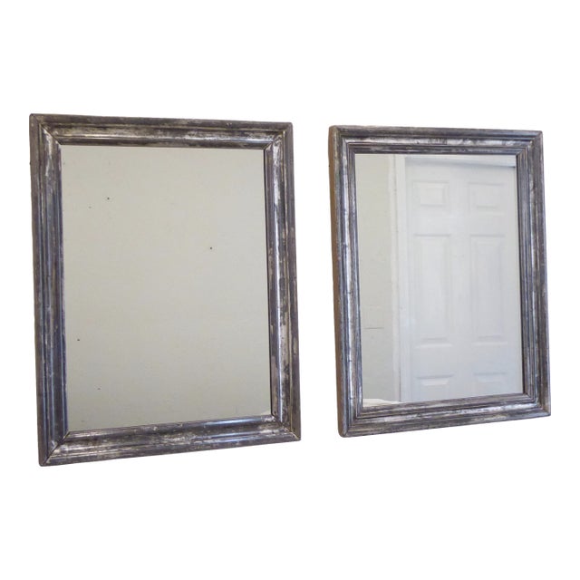 19th Century Dark Silverleaf Mirrors - A Pair For Sale