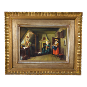Small Italian Painting in a Dutch Golden Age Style - Original Oil on Hardboard