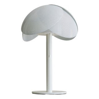 Vintage Italian Perforated Metal Table Lamp with Acrylic Diffuser For Sale