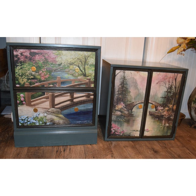 Bombay Co. Decoupage Nightstand Pair For Sale In Orlando - Image 6 of 7