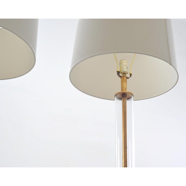 Pair of Charles Hollis Jones Style Lucite Column Floor Lamps For Sale - Image 10 of 17