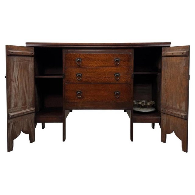 20th Century Gothic Carved Oak Sideboard For Sale - Image 3 of 15